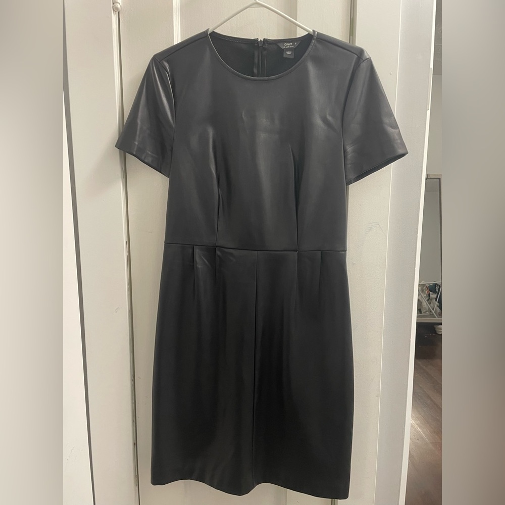 Only Black Faux Leather Mini Dress
